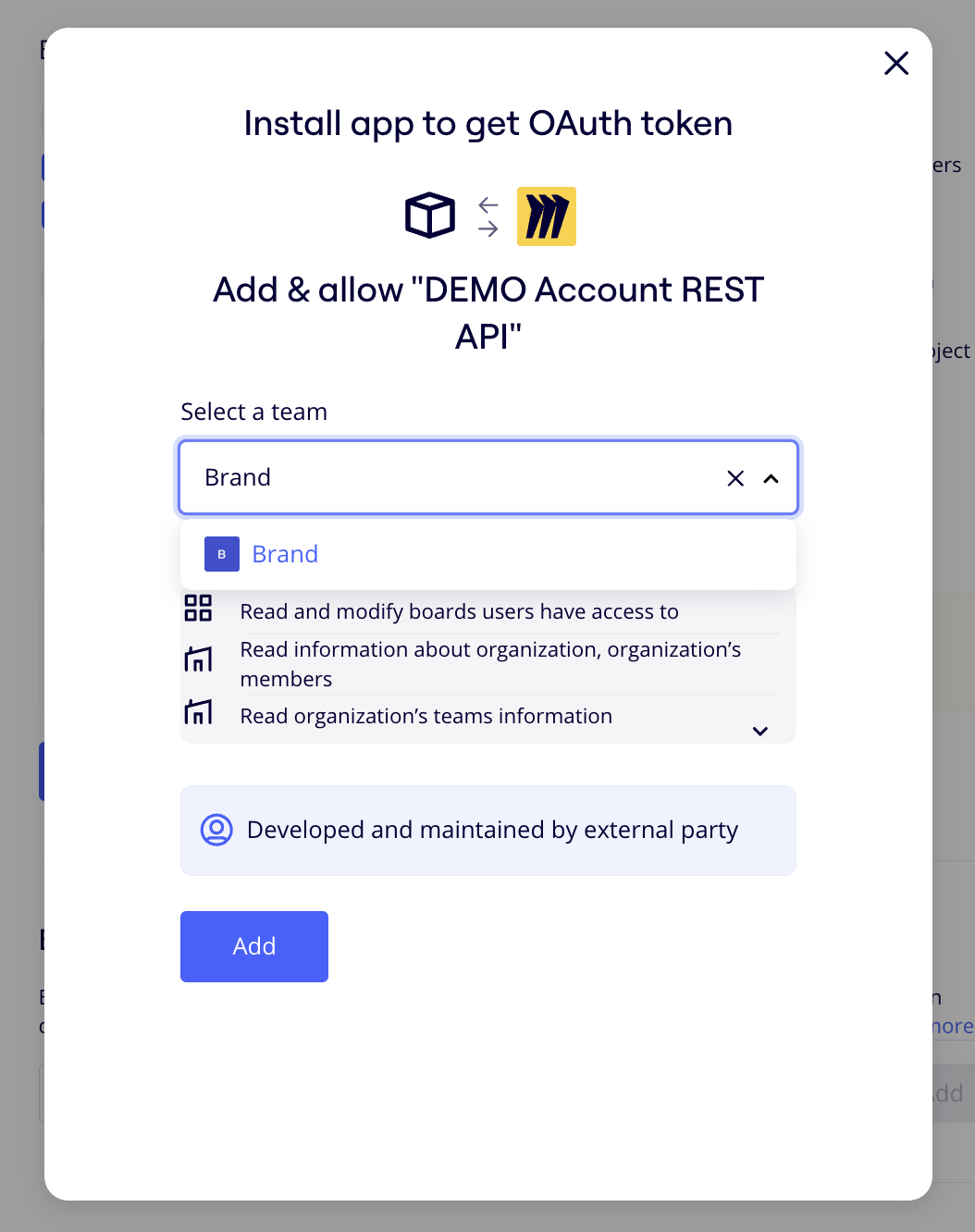Install and and get token screenshot